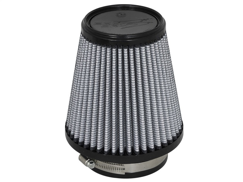 aFe MagnumFLOW Air Filter with a conical design, featuring a gray mesh filter element and a metal base for enhanced airflow.