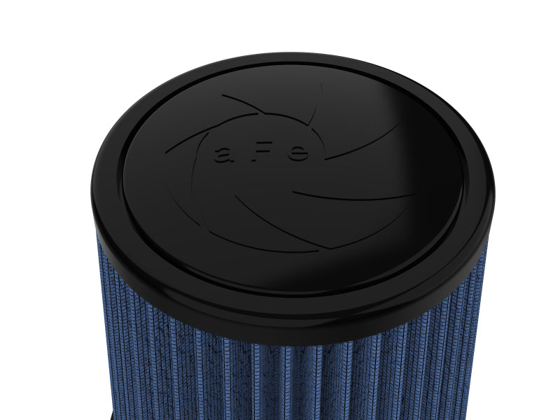 aFe MagnumFLOW Pro-5 R air filter featuring a blue filter media and black top, designed for enhanced airflow and performance.