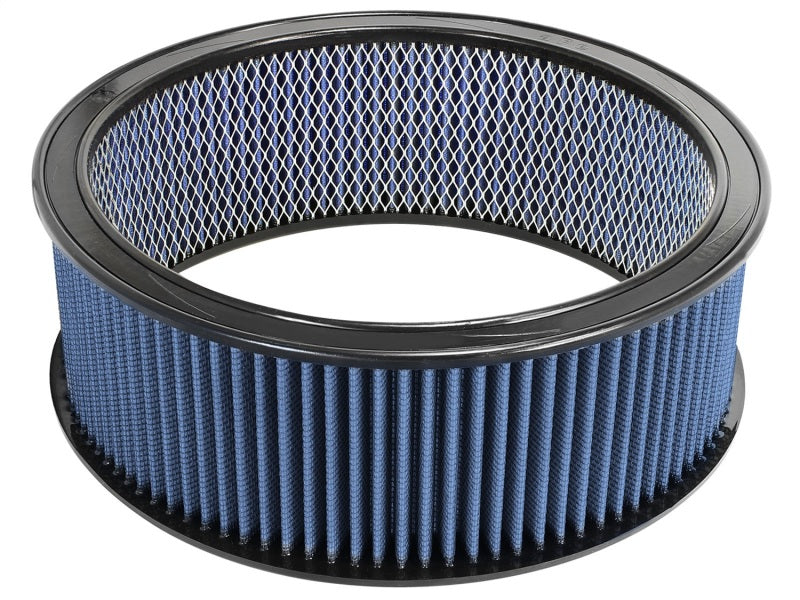 aFe MagnumFLOW Round Racing Air Filter with a 14-inch outer diameter and 12-inch inner diameter for enhanced airflow and performance.