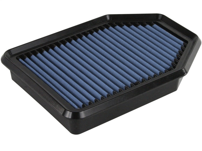 aFe MagnumFLOW Air Filter for Jeep Wrangler JK 07-12 V6-3.8/3.6L, featuring a blue filter media and durable frame.