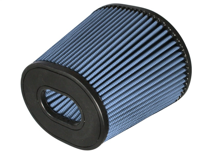 aFe MagnumFLOW Air Filter PRO 5R featuring a blue pleated design, optimized for improved airflow and engine performance.