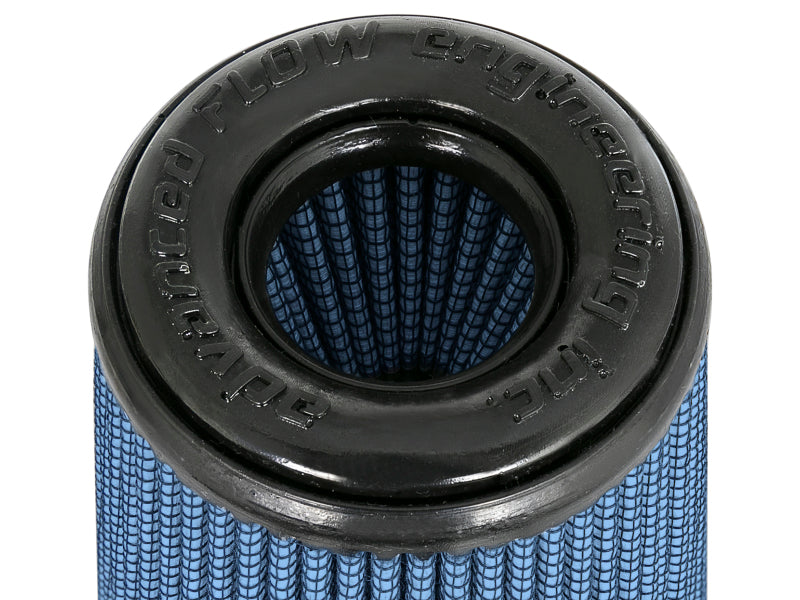 aFe Magnum FLOW Pro 5R air filter with a blue mesh design, featuring a durable black top and a dome shape for optimal airflow.