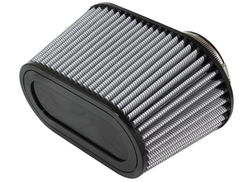 aFe MagnumFLOW Air Filter featuring a sleek design with a black frame and pleated filter media for enhanced airflow.