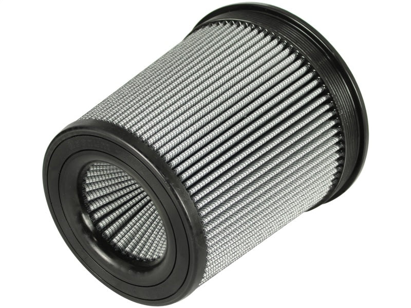 aFe MagnumFLOW Air Filter featuring a cylindrical design with a pleated filter media for enhanced airflow and performance.