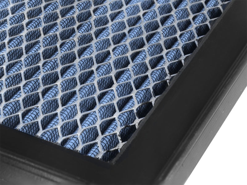 aFe MagnumFLOW Air Filter designed for GM Diesel Trucks 92-02 V8-6.5L, featuring a blue mesh structure for optimal airflow.