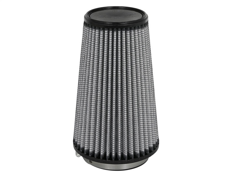 aFe MagnumFLOW Air Filter with a conical design, measuring 3.5 inches at the base and 6 inches in height, enhances airflow.