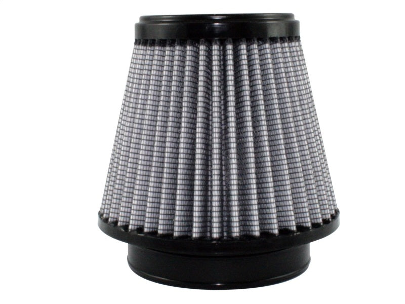 aFe MagnumFLOW Air Filter with a conical design, featuring a gray pleated filter media for enhanced airflow and filtration.