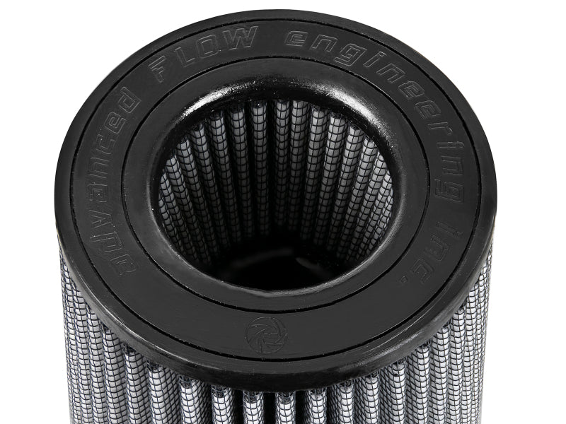 aFe MagnumFLOW Pro DRY S Universal Air Filter with a 3.5-inch inlet and 9-inch height, designed for improved airflow and performance.