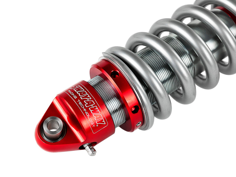 aFe Sway-A-Way 2.5in Front Coil Over Kit for 04-15 Nissan Titan featuring a red anodized shock body and coil spring design.