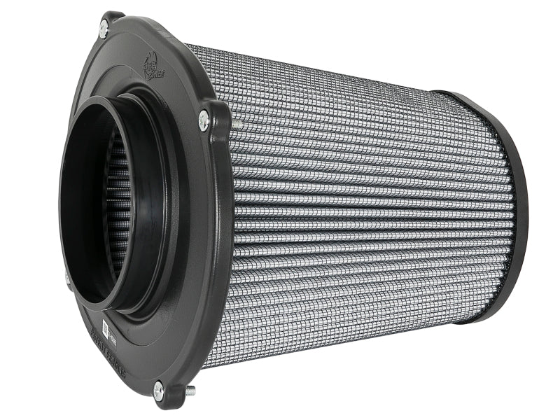 aFe Quantum Pro DRY S Air Filter with a flat top design, featuring a 5-inch flange and 9-inch height for enhanced airflow.