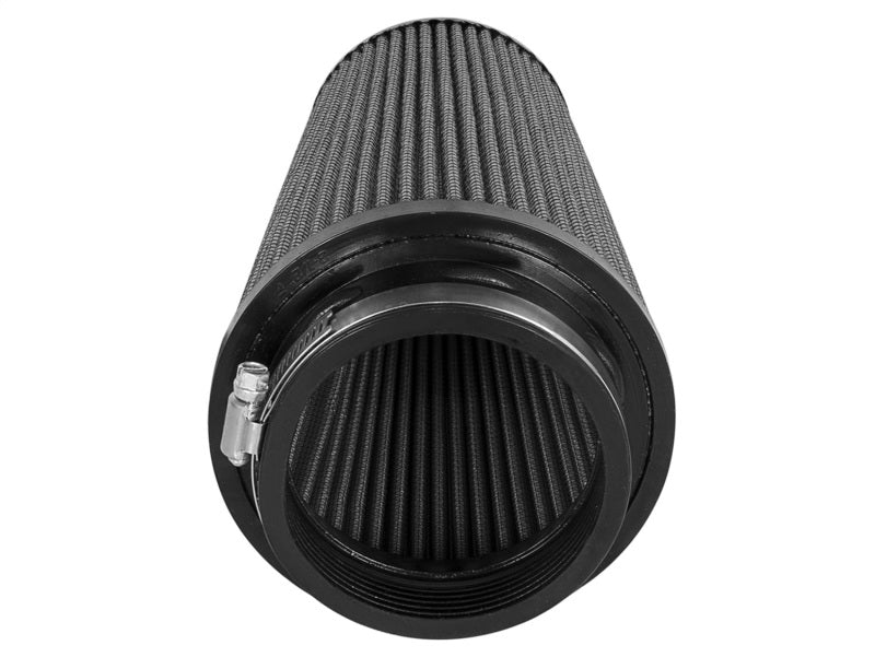 aFe MagnumFLOW air filter featuring a cylindrical design with a black finish, designed for enhanced airflow and performance.