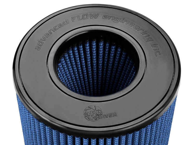 aFe Magnum FLOW Replacement Air Filter with Pro 5R media featuring a blue pleated design for enhanced airflow and performance.