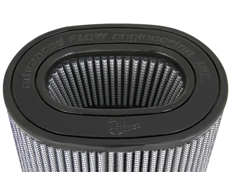 aFe MagnumFLOW air filter featuring a cylindrical design with a black top and textured filter material for enhanced airflow.