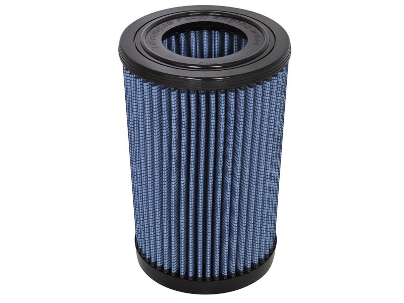 aFe MagnumFLOW Air Filter for Nissan Navara L6-3.0L, featuring a cylindrical design with blue filter media for enhanced airflow.