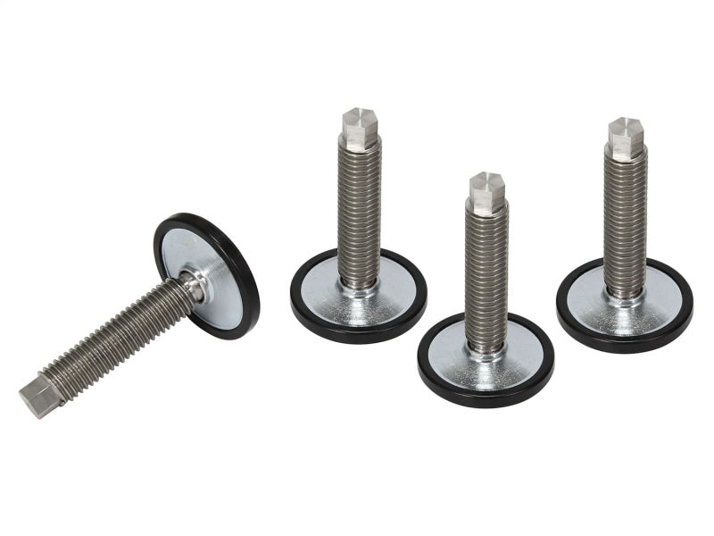 aFe Control PFADT Series Lowering Kit components for Chevrolet Corvette C6/C7, featuring bolts and washers for suspension adjustment.
