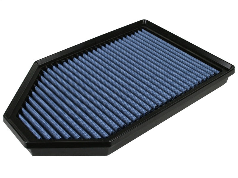 aFe MagnumFLOW OER Air Filter Pro 5R for 2011-2013 Dodge Challenger and Charger V6/V8, featuring a blue filter media design.