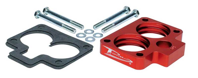 Airaid PowerAid throttle body spacer for 1997-2003 Dakota/Durango 3.9/5.2/5.9L with installation hardware included.