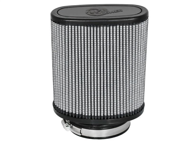 aFe Magnum FLOW Pro DRY S Universal Air Filter with a 3.5-inch flange, 5.75x5-inch base, and 6.5-inch height for enhanced airflow.