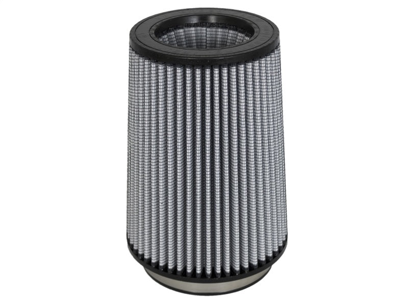 aFe MagnumFLOW air filter with a cylindrical design, featuring a pleated filter element for enhanced airflow and filtration.