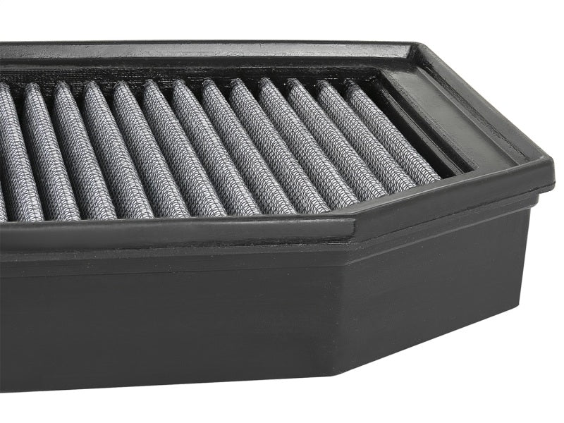 aFe Magnum FLOW Pro DRY S OE replacement air filter for 2018+ Jeep Wrangler JL V6 3.6L, designed for improved airflow and performance.