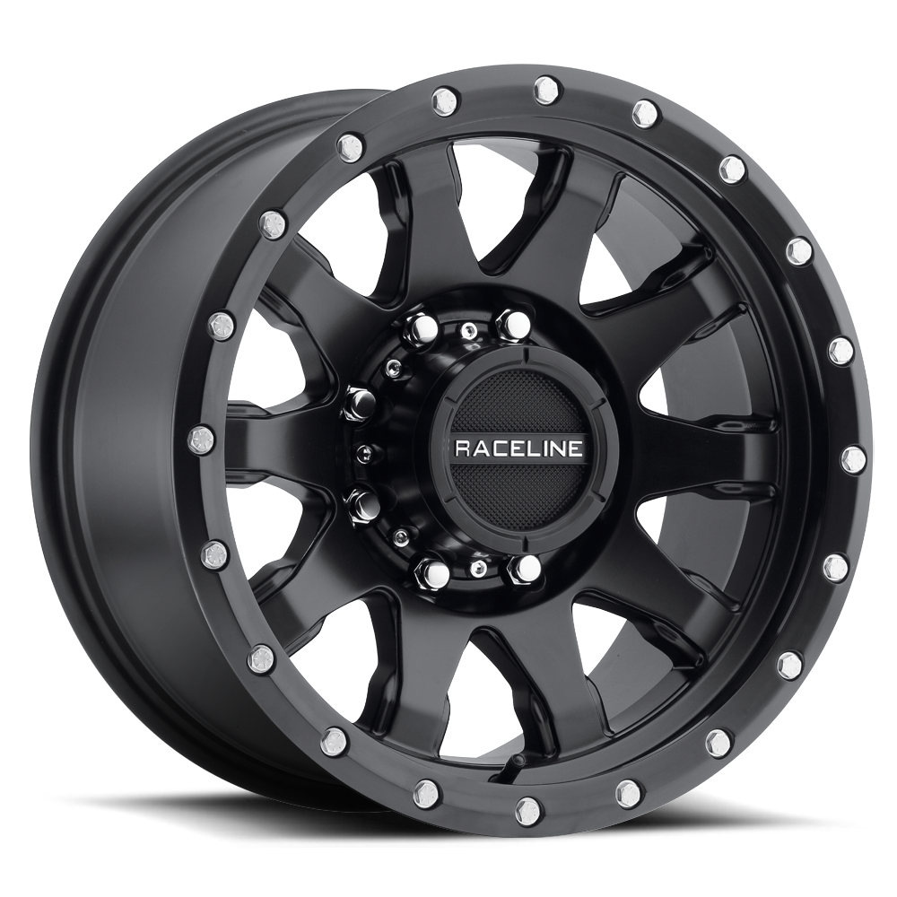 Raceline 934B Clutch wheel featuring a sleek black finish and intricate spoke design, ideal for offroad vehicles.