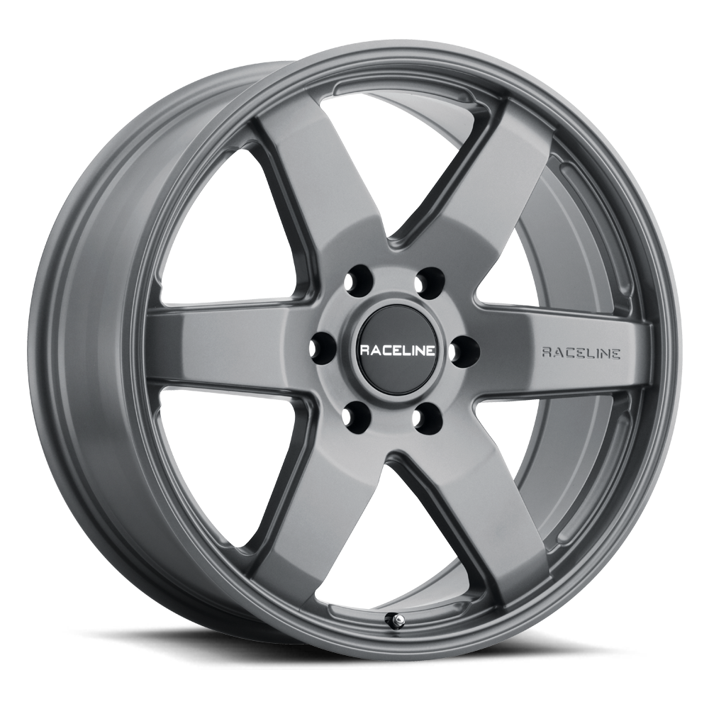 Raceline 942GS Addict wheel featuring a sleek five-spoke design and a metallic finish, ideal for trucks and SUVs.