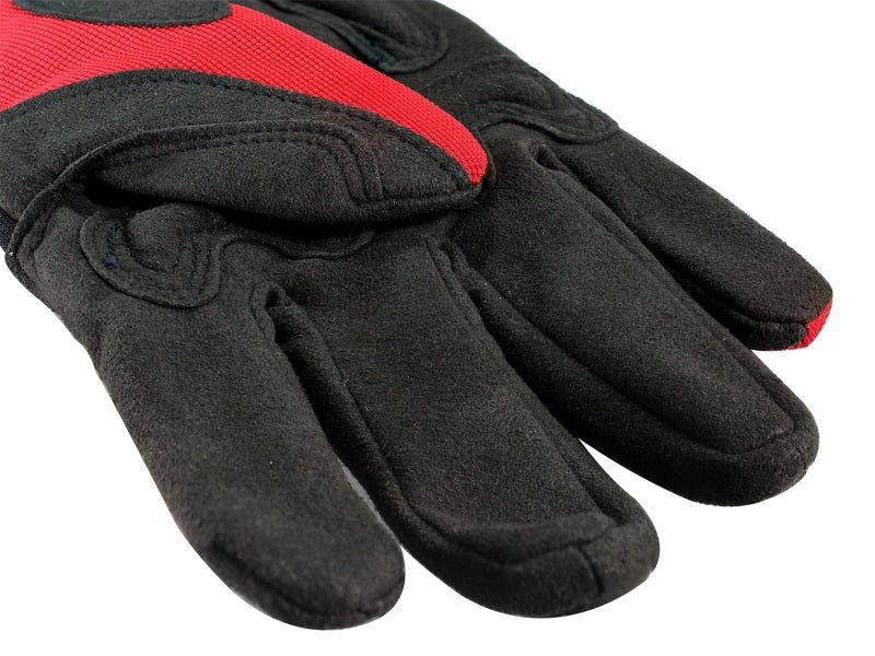aFe Power XL promotional mechanics gloves featuring a black and red design, ideal for automotive and offroad tasks.