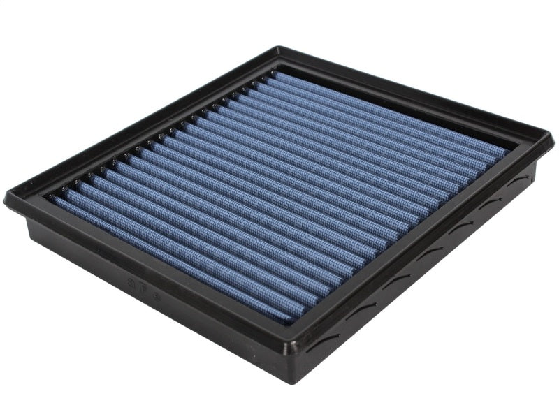 aFe MagnumFLOW Air Filter for Ford Mustang 05-10 V6, featuring a blue filter media and durable frame for enhanced airflow.