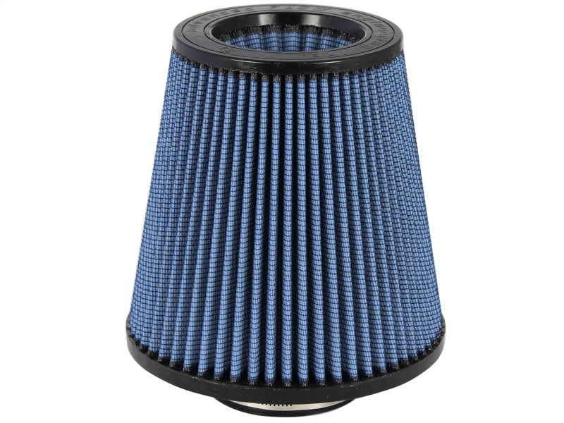 aFe MagnumFLOW Pro 5R intake replacement filter with a conical design, featuring a blue filter media for enhanced airflow.