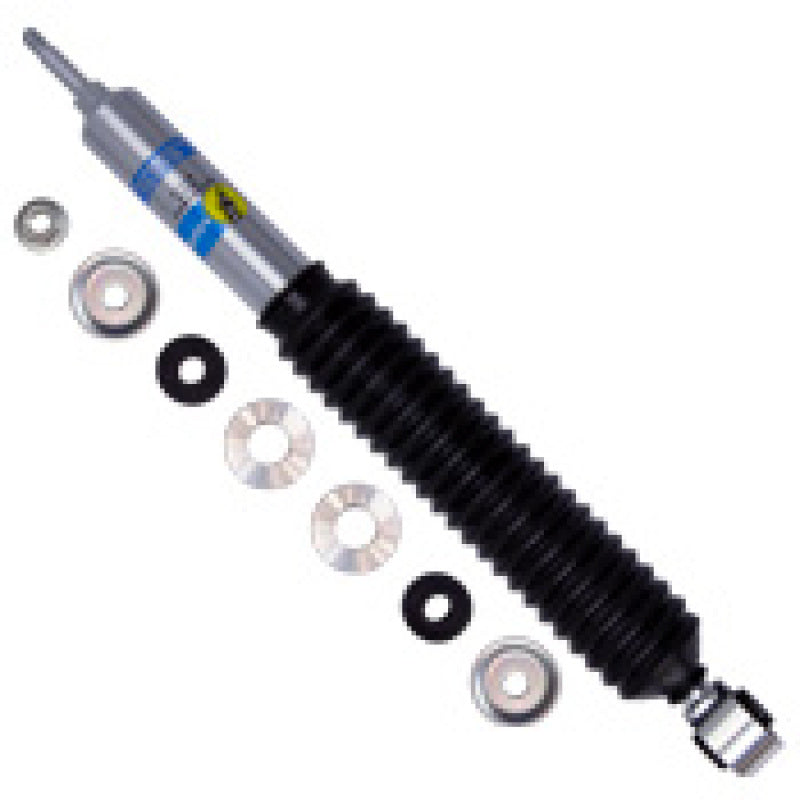 Bilstein 5100 Series rear shock absorber for 2012 Toyota FJ Cruiser, featuring a 46mm monotube design and installation components.