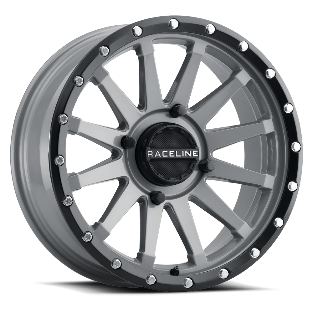 A95SG Trophy Simulated Beadlock wheel featuring a sleek design with a gray finish and simulated beadlock accents.