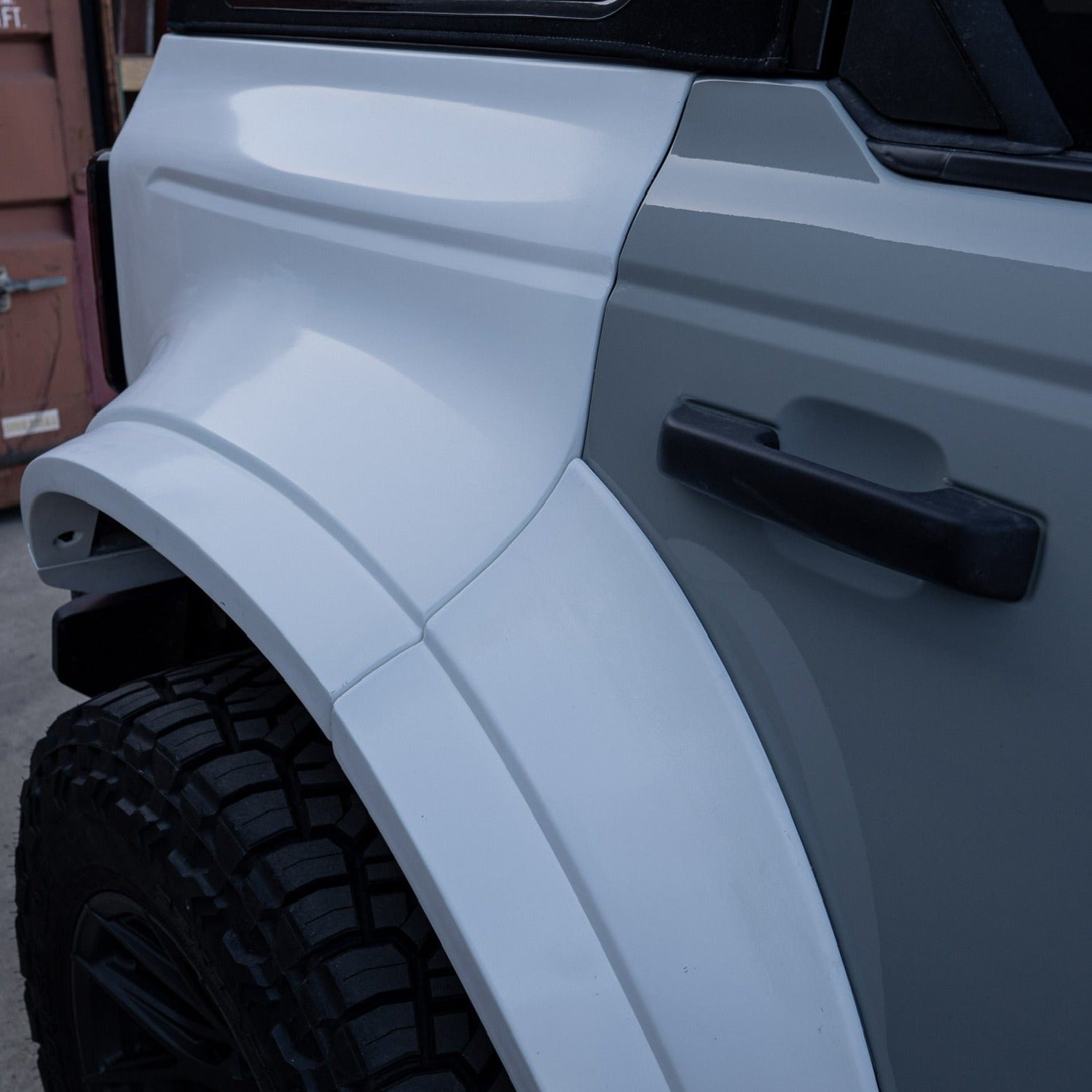 2021-2024 Ford Bronco 4-Door Rear Quarter Kit showcasing a sleek design and durable finish for enhanced offroad performance.