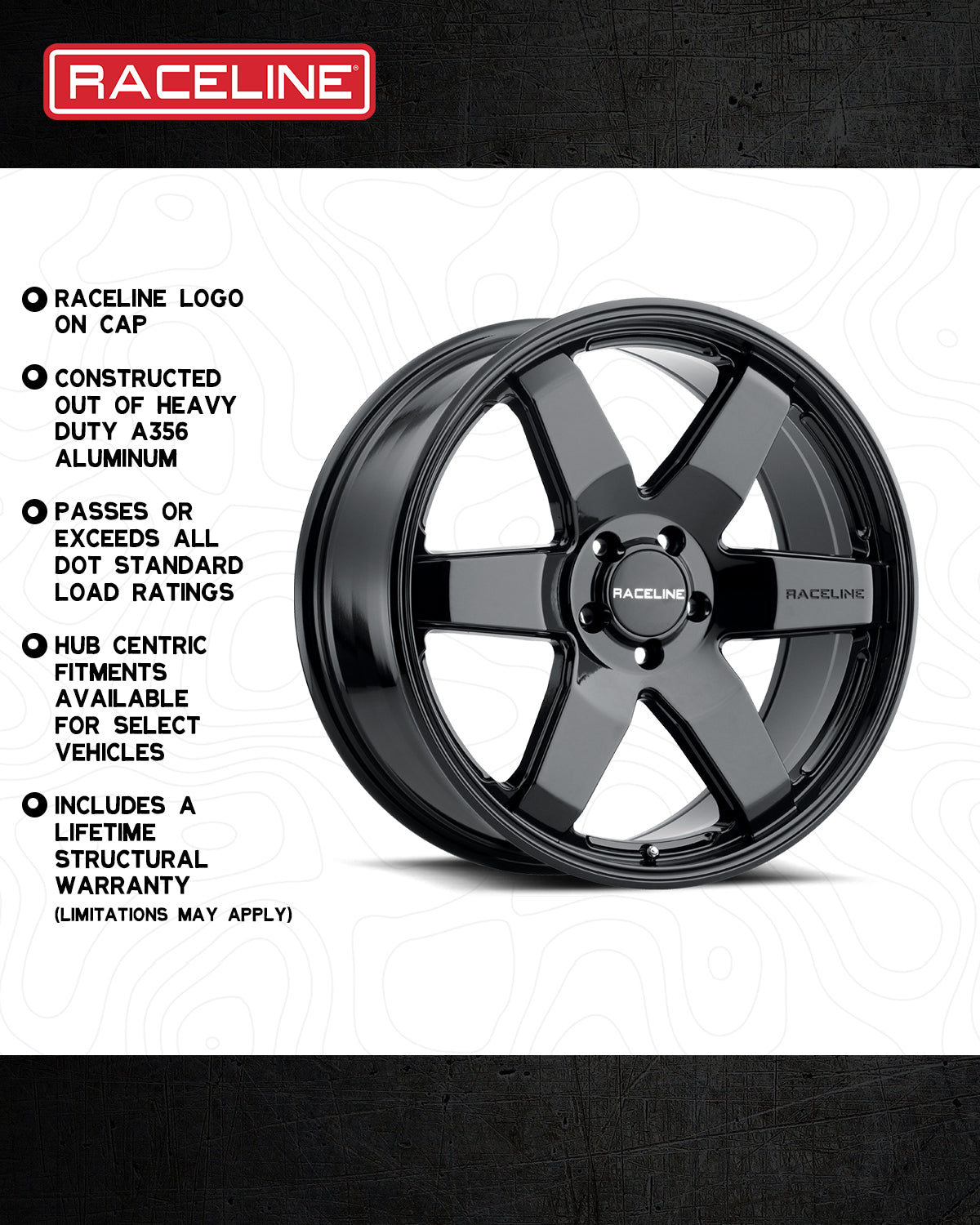 Raceline 942B Addict wheel featuring a sleek black finish, designed for durability and performance in offroad applications.