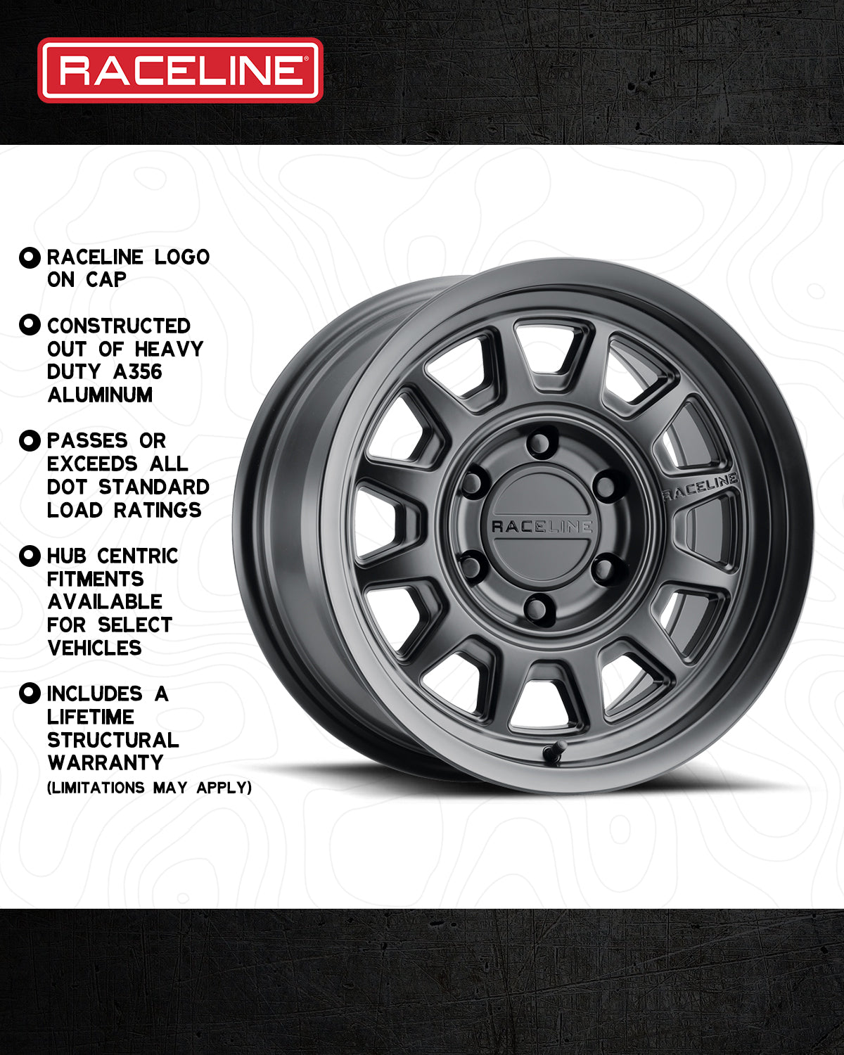 Aero HD 952B wheel by Raceline, featuring a sleek design, heavy-duty aluminum construction, and hub-centric fitment options.