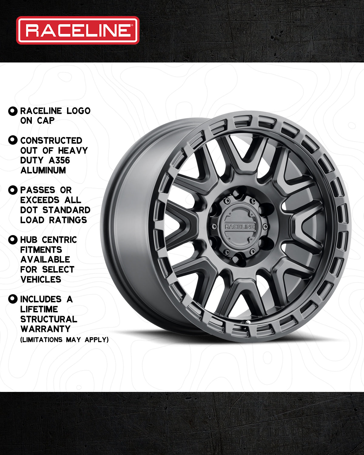 Raceline 953B Krank wheel featuring a sleek design, heavy-duty aluminum construction, and hub-centric fitments for select vehicles.