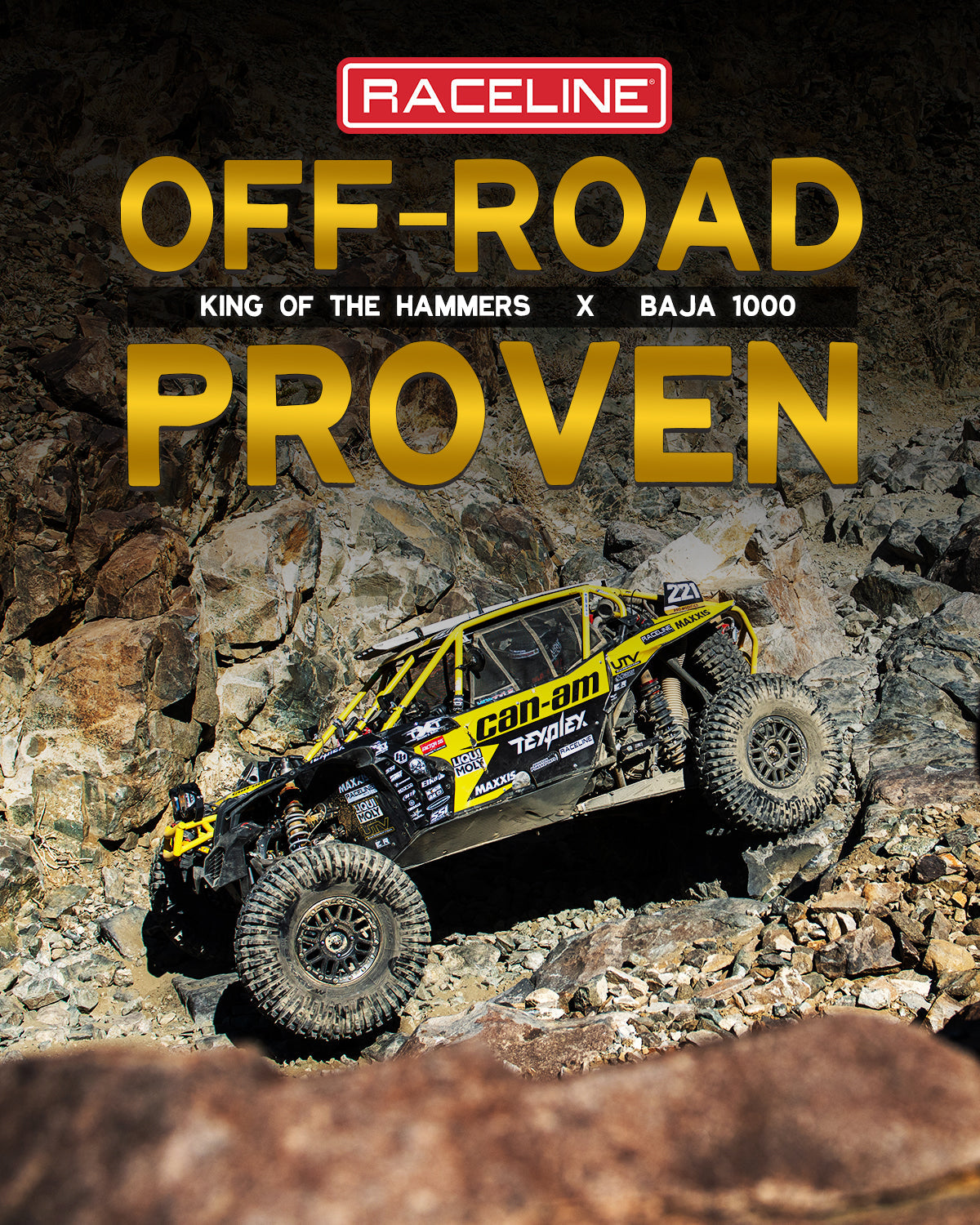 A11R Krank XL wheel showcased on a rugged off-road vehicle navigating rocky terrain, highlighting durability and performance.