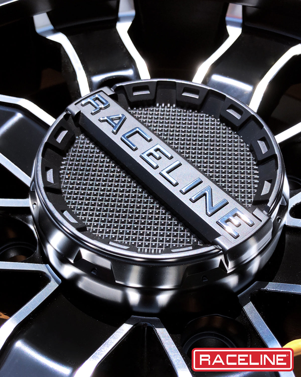 Close-up of the A71MB Mamba Beadlock wheel featuring a textured center cap and sleek black finish, ideal for offroad vehicles.