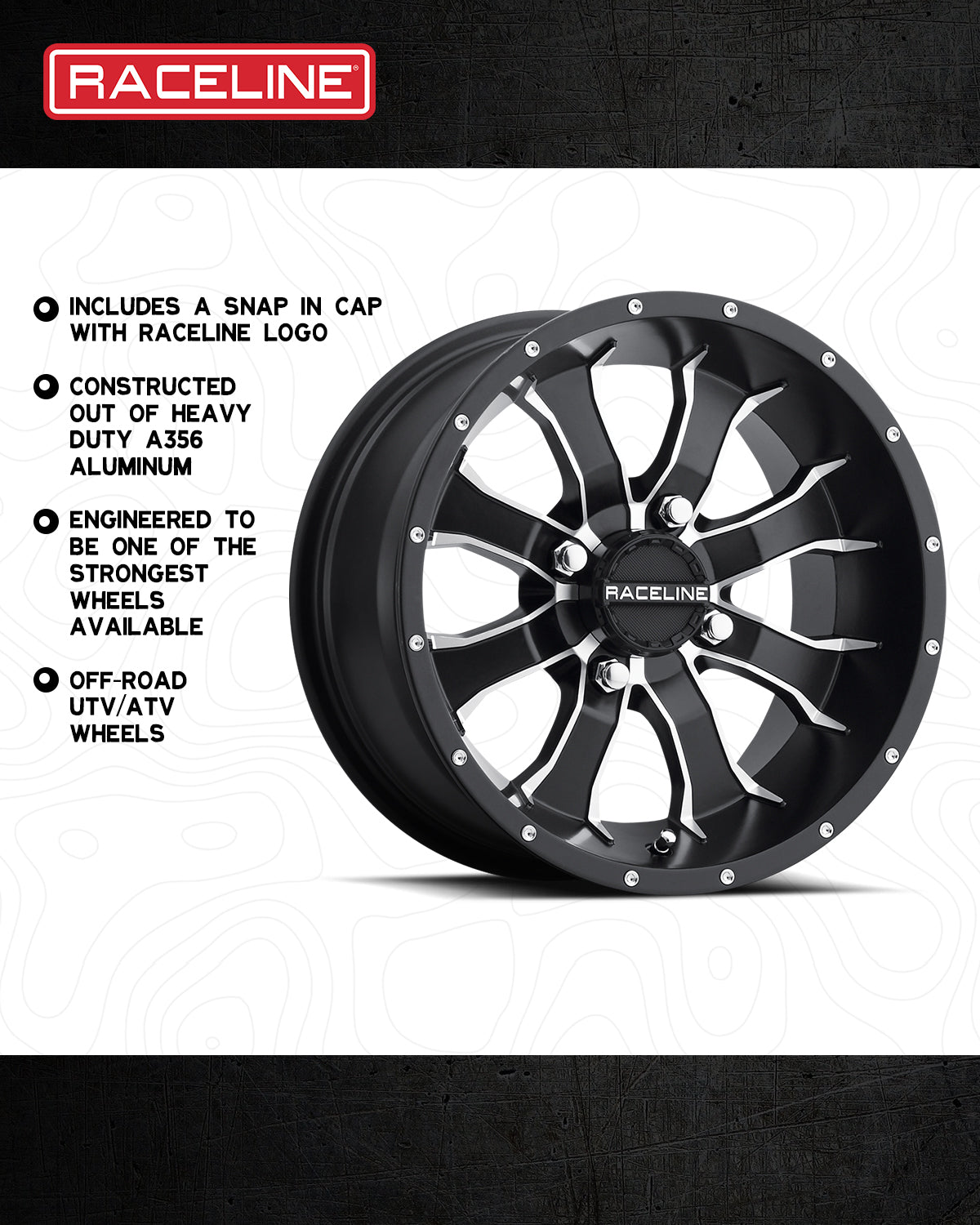 A77 Mamba off-road wheel featuring a sleek design, constructed from heavy-duty A356 aluminum for durability.