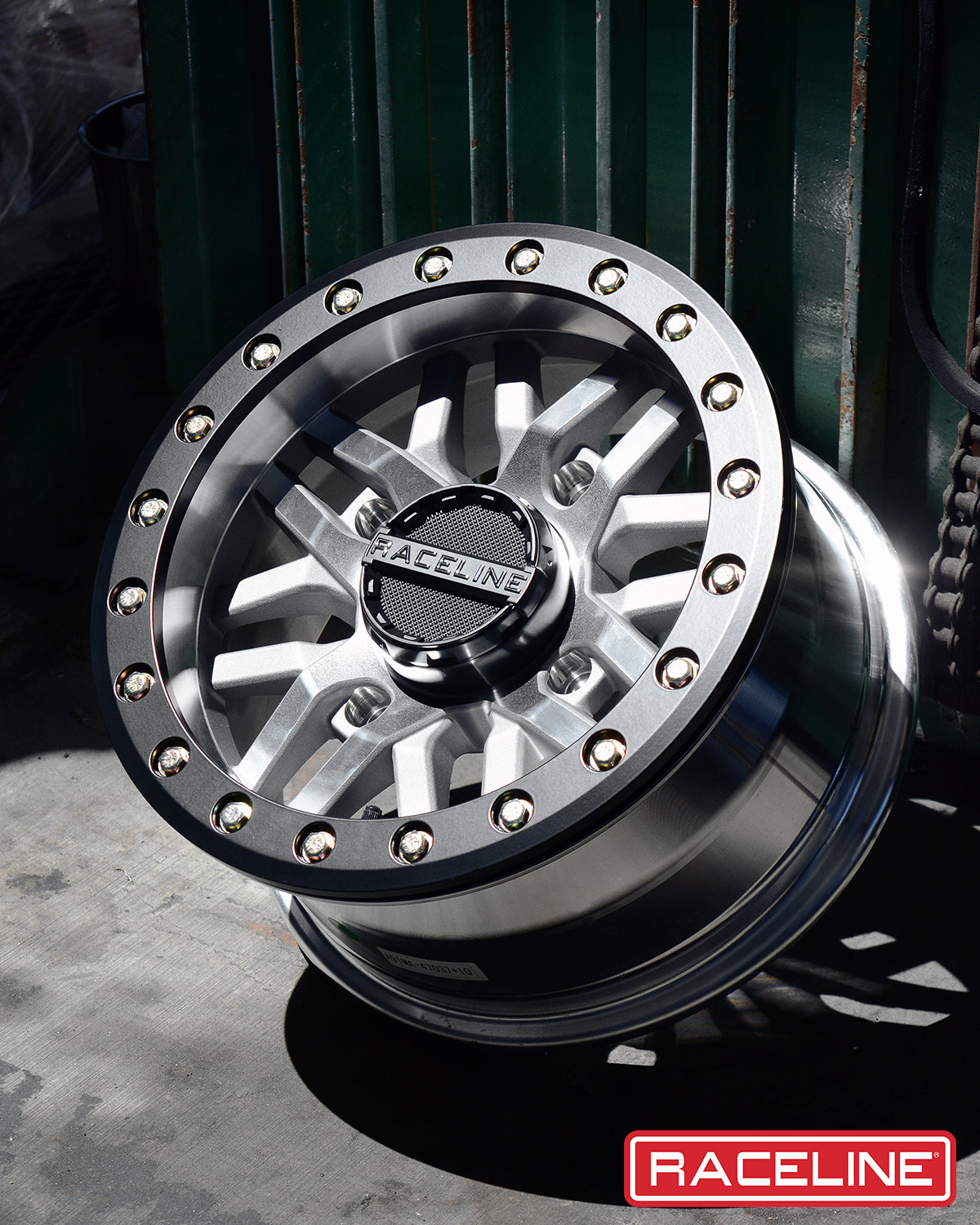 A91MA Ryno Beadlock wheel showcasing a polished aluminum finish and distinctive beadlock design for offroad vehicles.