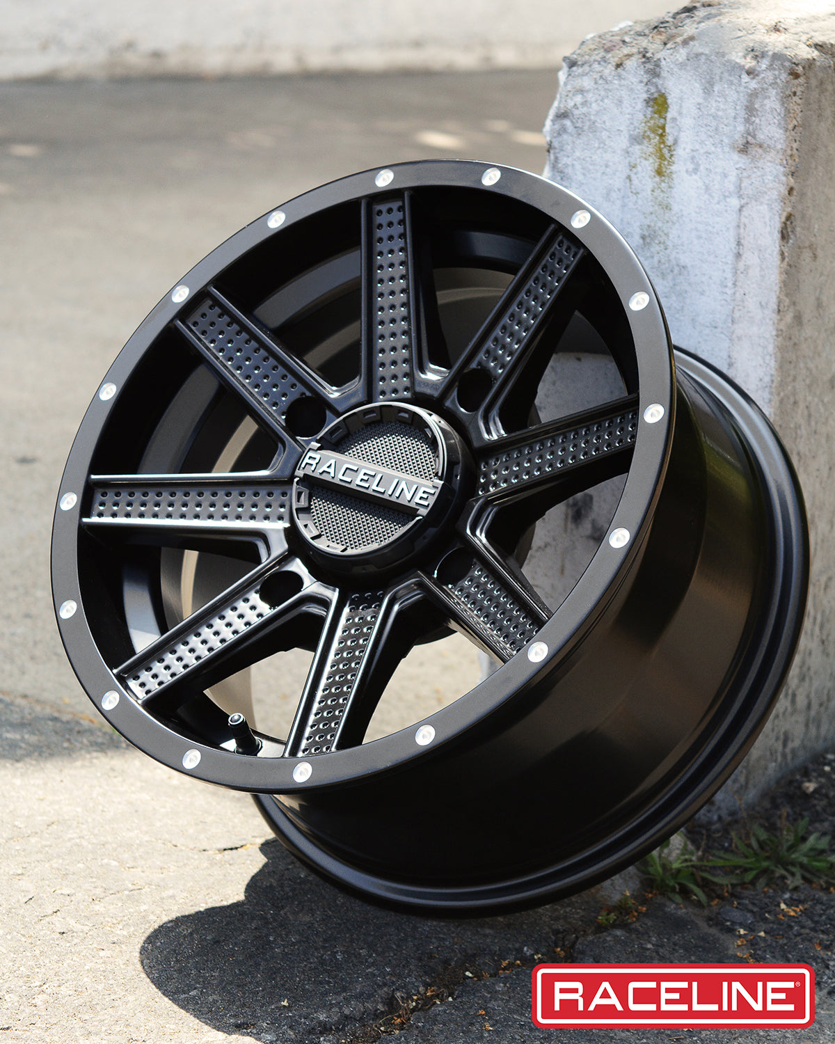 A92B Hostage wheel by Raceline featuring a black finish and intricate design, ideal for offroad vehicles.