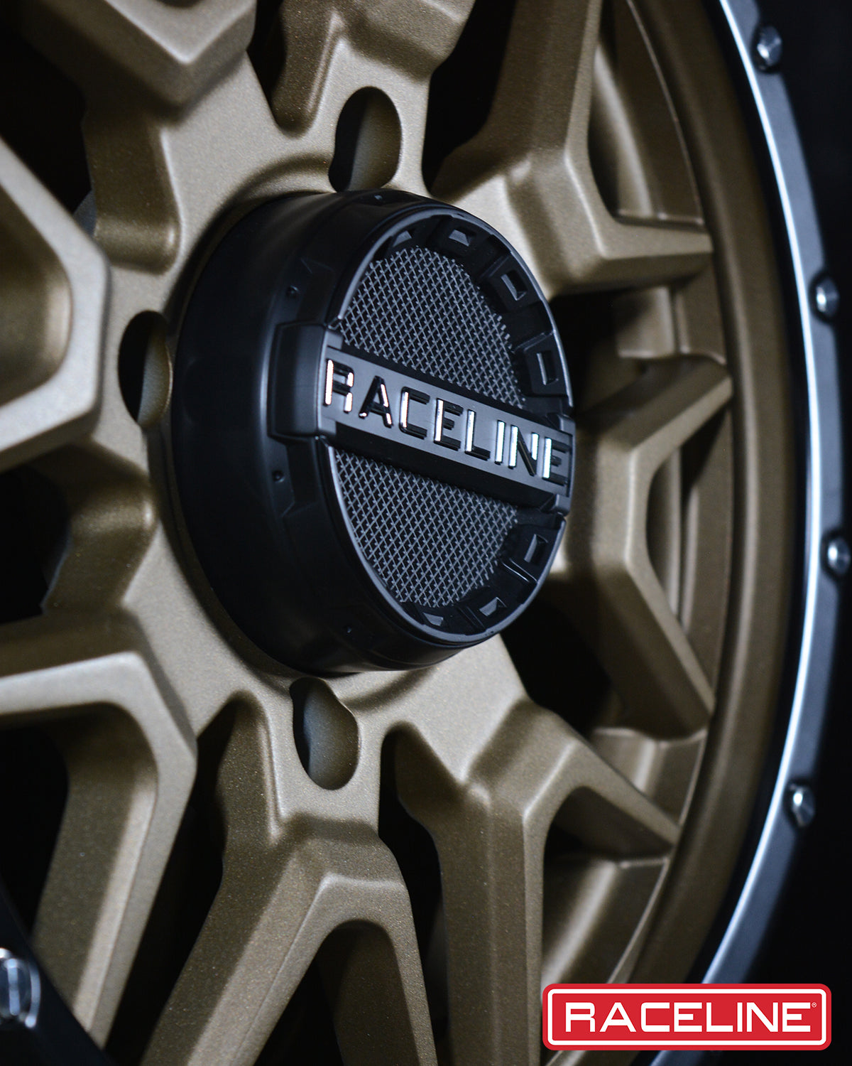 A94BZ Krank Simulated Beadlock wheel featuring a bold design with a black center cap and a bronze finish.