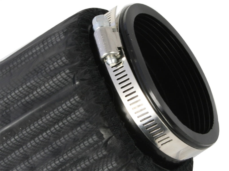 aFe MagnumSHIELD Pre-Filters in black, designed for enhanced engine protection and filtration efficiency.
