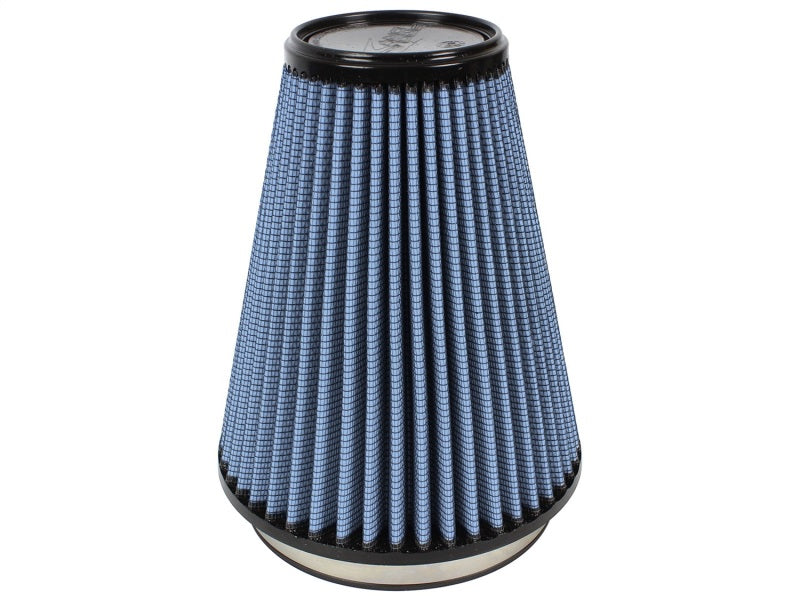 aFe MagnumFLOW Air Filter with a conical design, measuring 6 inches wide and 9 inches tall, featuring blue pleated media.