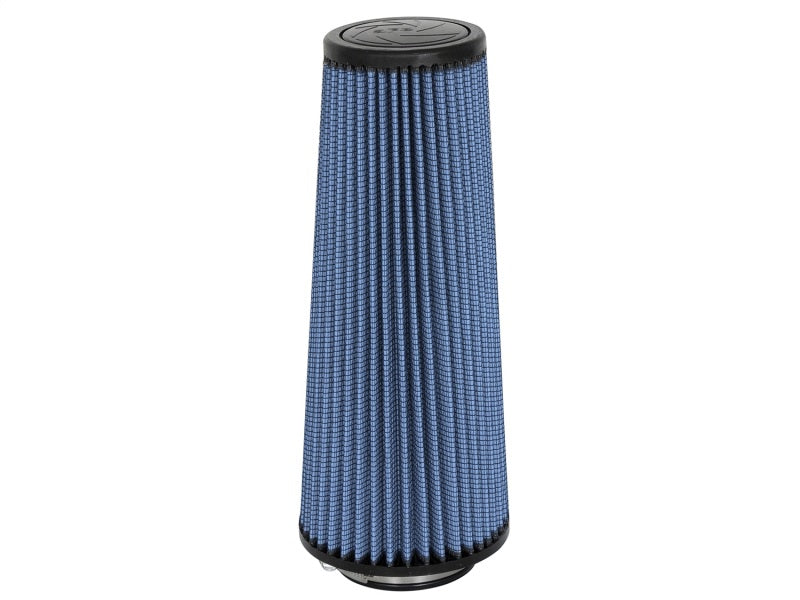 aFe MagnumFLOW Air Filter with a conical design, featuring a blue filter media and a black base, ideal for enhanced airflow.