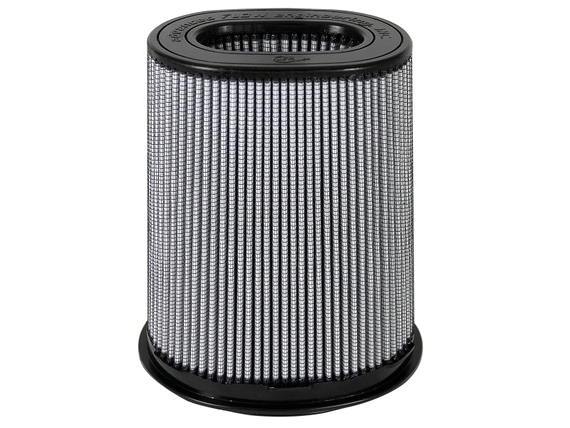 aFe MagnumFLOW PDS universal air filter with dimensions 6 x 4 inches front, 8.5 x 6.5 inches back, and 10 inches height.