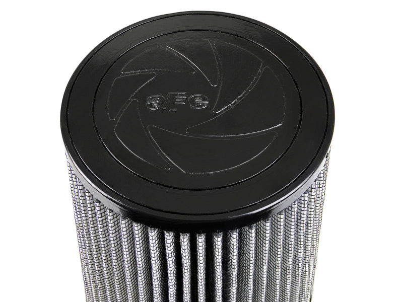 aFe MagnumFLOW Pro DRY S OE replacement filter for 2015-2018 Porsche Macan GTS V6 3.0L, featuring a cylindrical design.