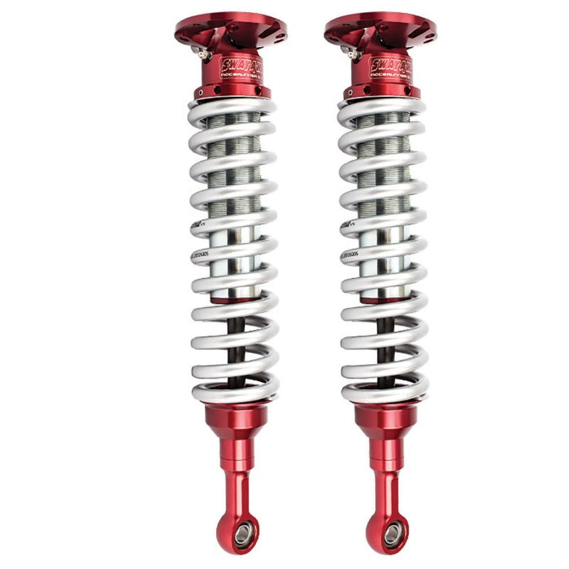 aFe Sway-A-Way 2.5in Front Coil Over Kit for 2007-2017 Toyota Tundra, featuring red anodized components and silver springs.
