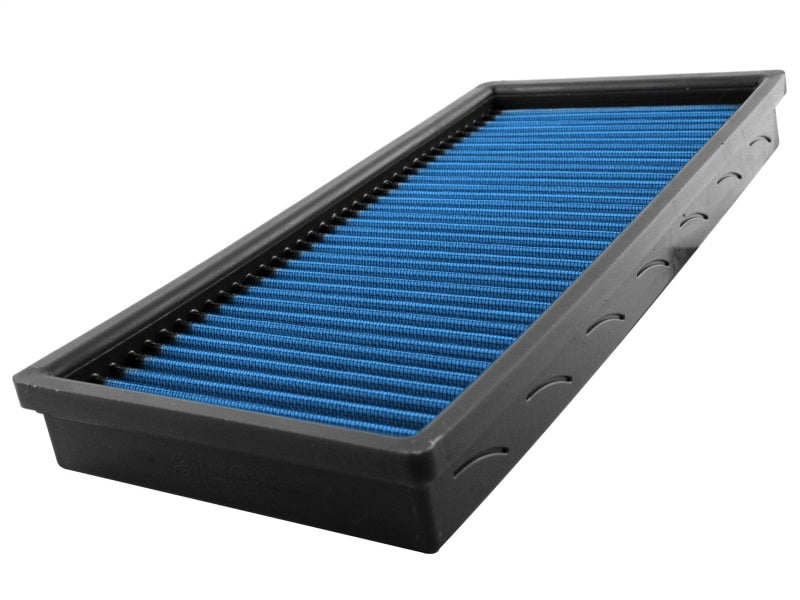 aFe MagnumFLOW Air Filter for Dodge Trucks 94-01 V8, featuring a blue filter element in a black frame for enhanced airflow.