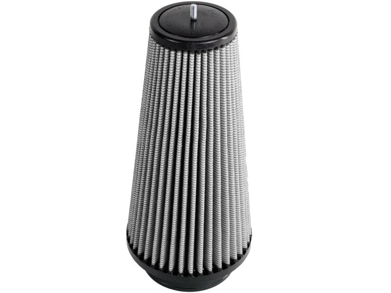 aFe MagnumFLOW Air Filter with a conical design, featuring a 1/4-20 stud and measuring 4 inches wide by 6 inches long.
