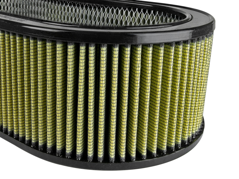 aFe MagnumFLOW air filter featuring a round racing design, optimized for airflow and performance in offroad vehicles.